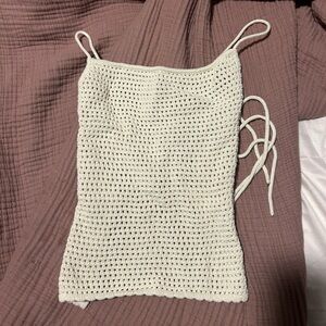 Reformation Cream Crochet Camisole